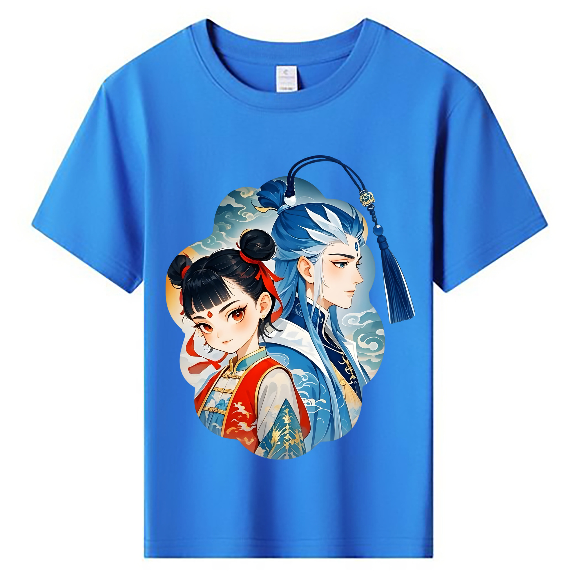 （画像用） Ne Zha 2 ナタ 魔童の大暴れ 綿100％キッズTシャツ（フロントプリント）